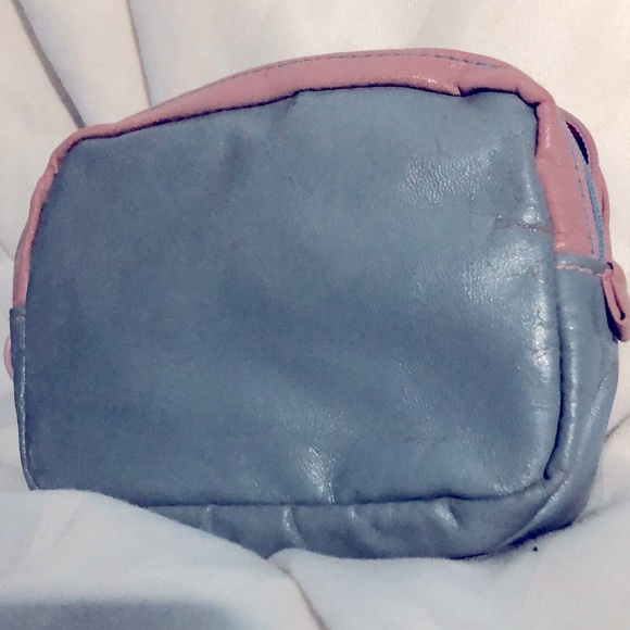 Vintage Mini Sac by Roger Gimbel Accessories in Mauve Pink & Light Blue Gray - Picture 5 of 5